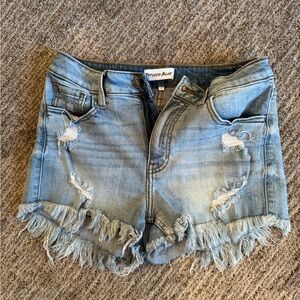 Studio Blue Distressed Denim Shorts